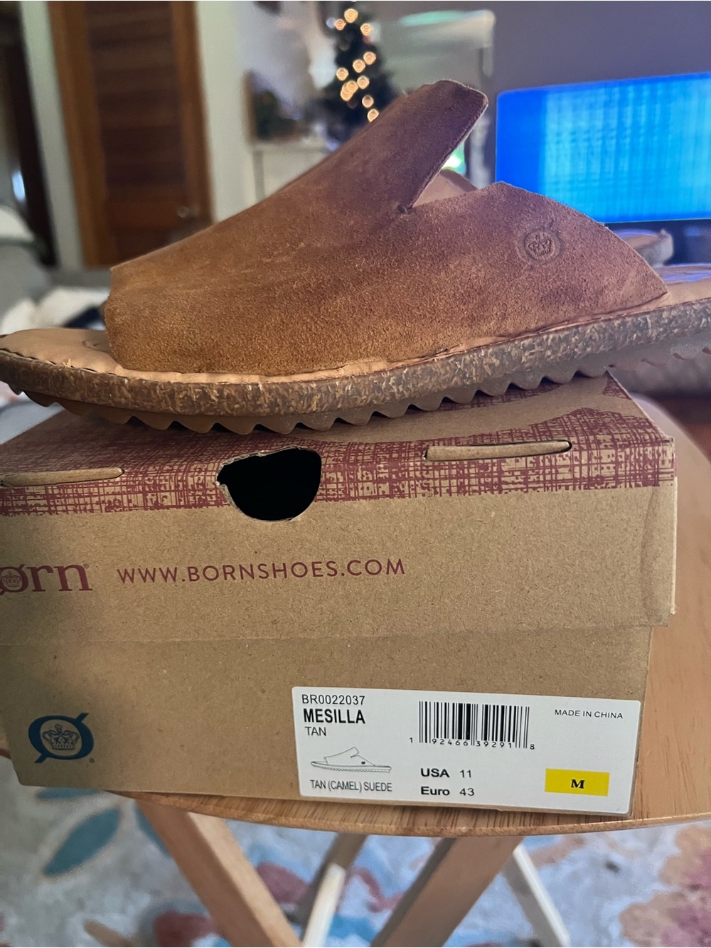 Born Women’s  Mesilla Tan Suede Slide Sandal